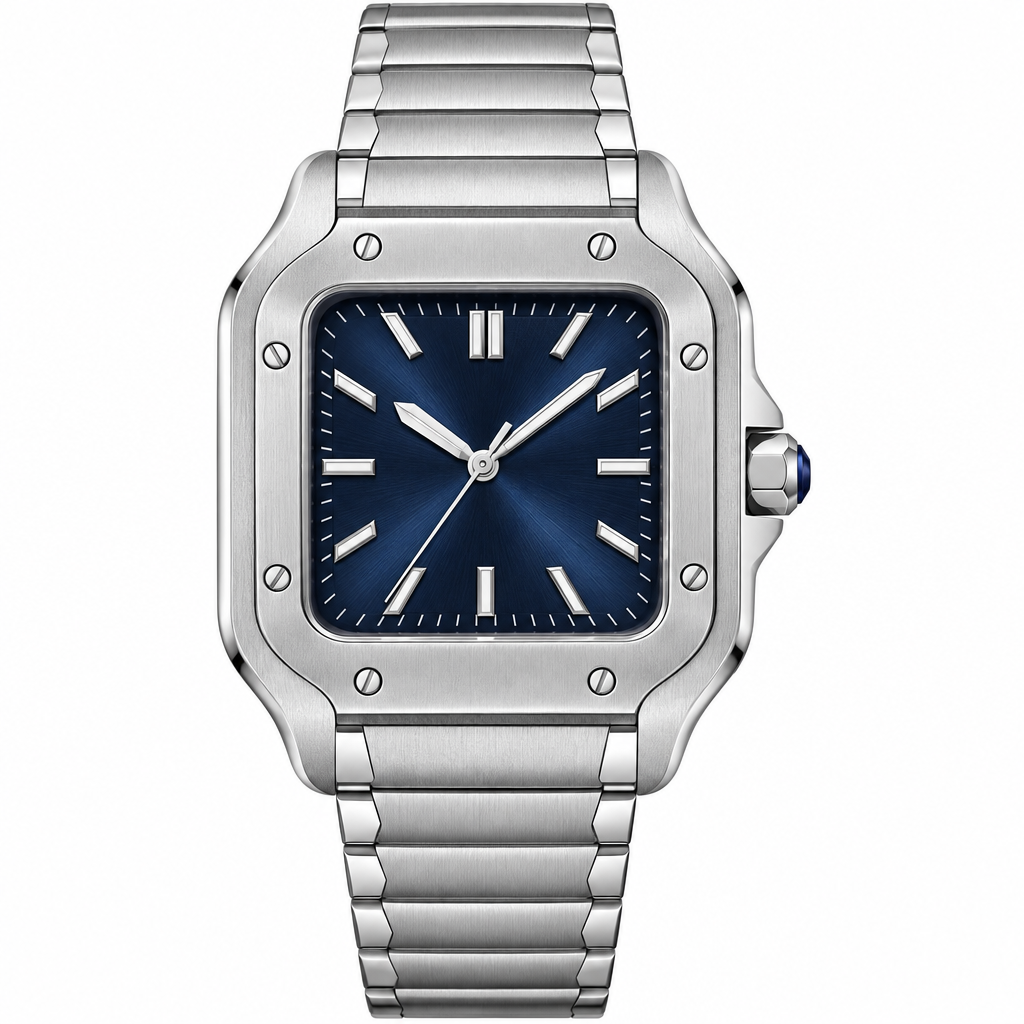 Large Blue Dial Stainless Steel