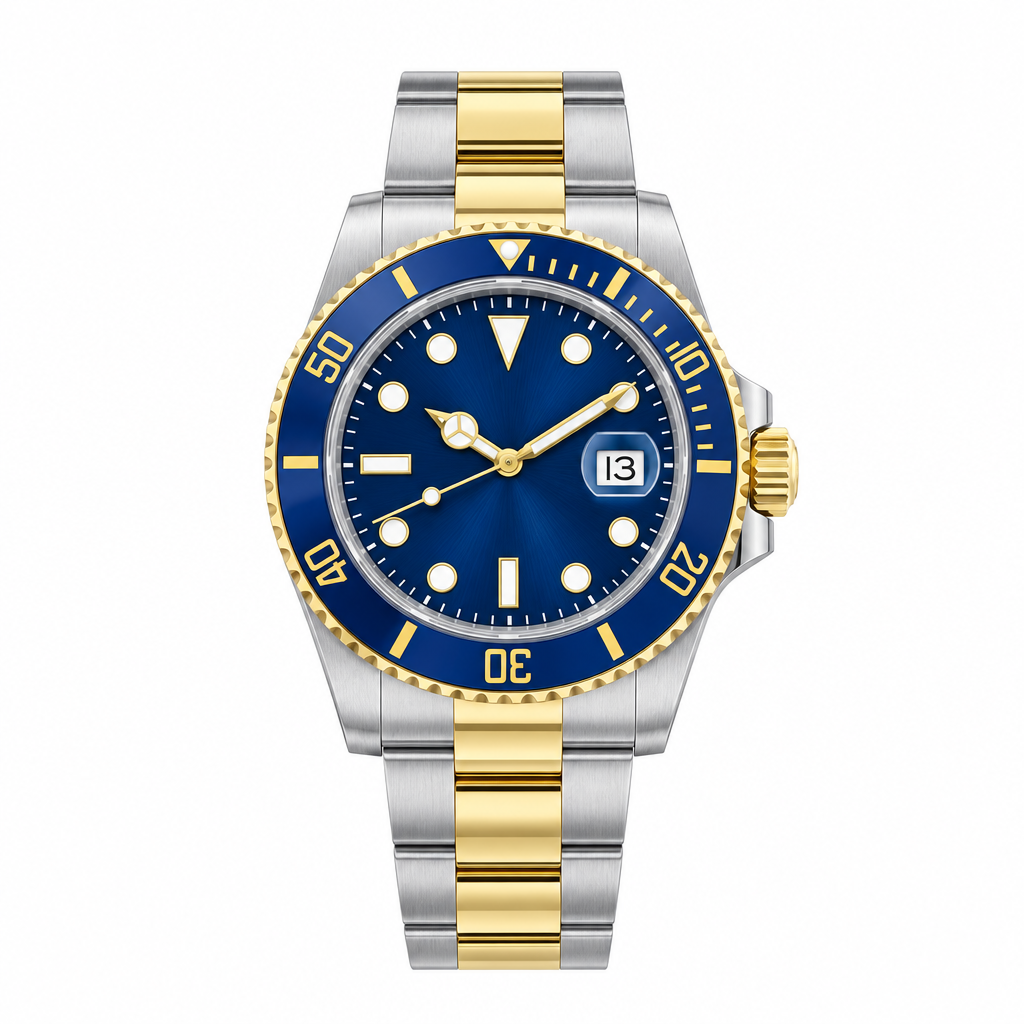 Date 41mm Two Tone Blue Dial